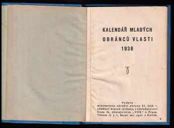 Kalendář mladých obránců vlasti 1938