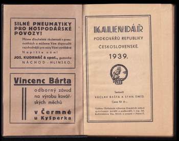 Stanislav Šmíd: Kalendář podkovářů republiky Československé 1939