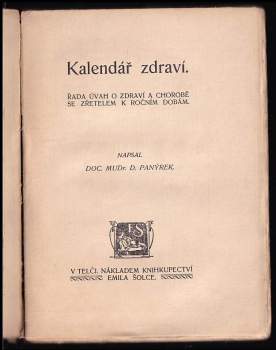 Duchoslav Panýrek: Kalendář zdraví