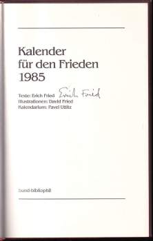 Erich Fried: Kalender für den Frieden 1985