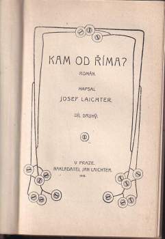Josef Laichter: Kam od Říma?