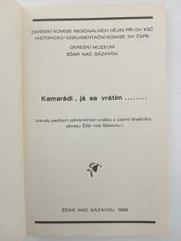 Karel Černý: Kamarádi, já se vrátím-