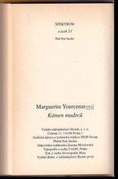 Marguerite Yourcenar: Kámen mudrců