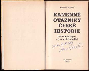 Otomar Dvořák: Kamenné otazníky české historie