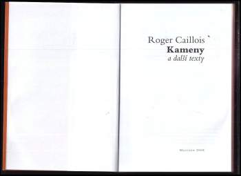Roger Caillois: Kameny a další texty