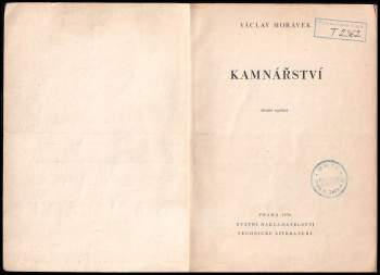 Václav Morávek: Kamnářství