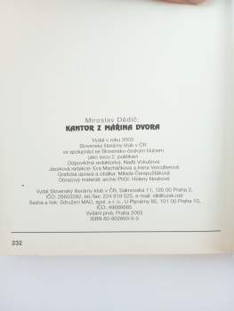 Miroslav Dědič: Kantor z Mářina dvora