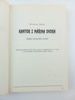 Miroslav Dědič: Kantor z Mářina dvora