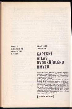 Vladimír Javorek: Kapesní atlas dvoukřídlého hmyzu