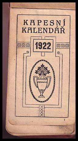 Kapesní kalendář 1922