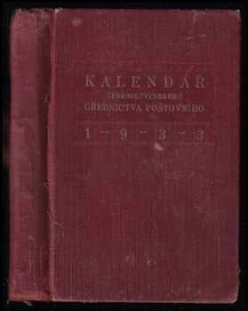 Kapesní kalendář a zápisník českého úřednictva poštovního na rok 1933 - ročník IX.