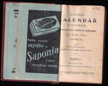 Kapesní kalendář a zápisník československého úřednictva poštovního na rok 1925