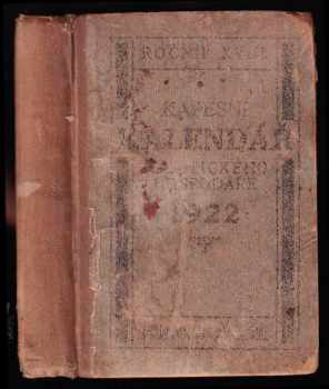 Kapesní kalendář Milotického Hospodáře na rok 1922