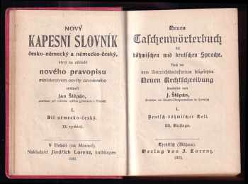 Jan Štěpán: Nový kapesní slovník česko-německý a německo-český
