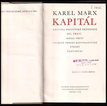 Karl Marx: Kapitál III-1
