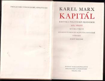 Karl Marx: Kapitál - kritika politické ekonomie