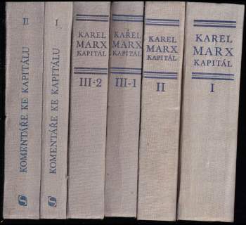 Karl Marx: Kapitál :  Kritika politické ekonomie I. + II. + III./1/2 + Komentáře k prvnímu dílu Marxova Kapitálu + Komentáře k druhému a třetímu dílu Marxova Kapitálu