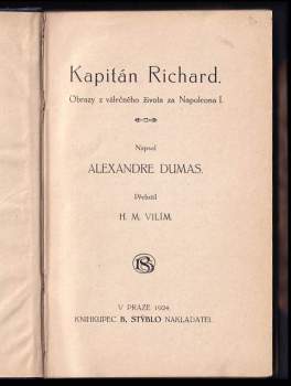 Alexandre Dumas: Kapitán Richard