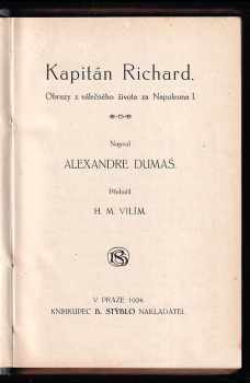 Alexandre Dumas: Kapitán Richard - Obrazy z válečného života za Napoleona I.