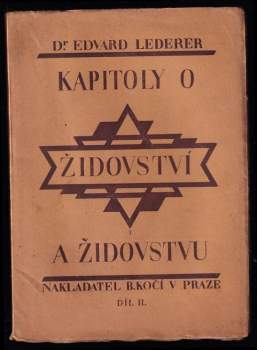 Eduard Lederer: Kapitoly o židovství a židovstvu