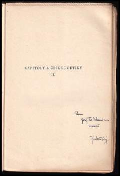 Jan Mukařovský: Kapitoly z české poetiky