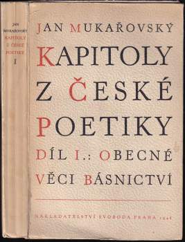 Jan Mukařovský: Kapitoly z české poetiky