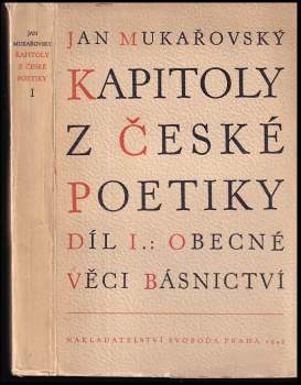 Jan Mukařovský: Kapitoly z české poetiky