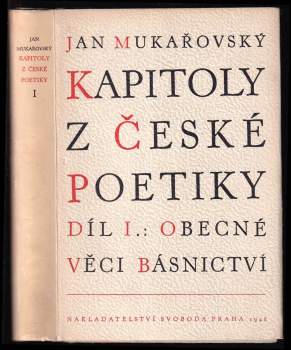 Jan Mukařovský: Kapitoly z české poetiky