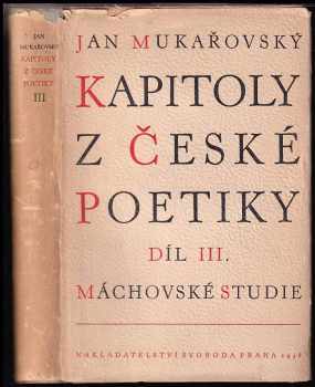 Jan Mukařovský: Kapitoly z české poetiky