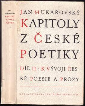 Jan Mukařovský: Kapitoly z české poetiky