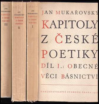 Jan Mukařovský: Kapitoly z české poetiky