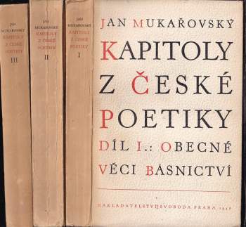 Jan Mukařovský: Kapitoly z české poetiky