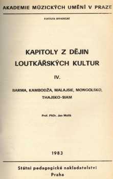 Kapitoly z dějin loutkářských kultur