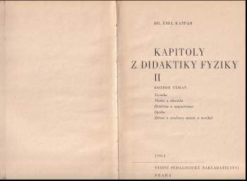 Emil Kašpar: Kapitoly z didaktiky fyziky