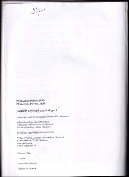 Irena Plevová: Kapitoly z obecné psychologie