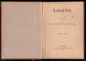 Josef Durdík: Karakter