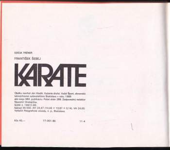 František Šebej: Karate