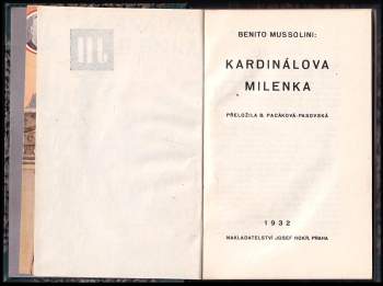 Benito Mussolini: Kardinálova milenka