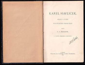Tomáš Garrigue Masaryk: Karel Havlíček