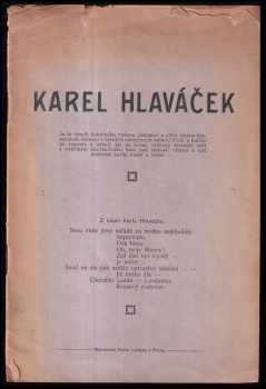 Gustav Roger Opočenský: Karel Hlaváček : s výborem básní