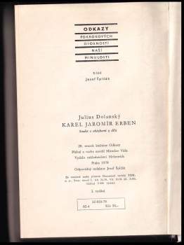 Julius Dolanský: Karel Jaromír Erben