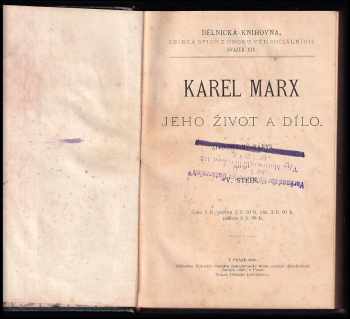 Viktor Stein: Karel Marx, jeho život a dílo