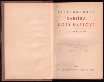 Vicki Baum: Kariéra Dory Hartové