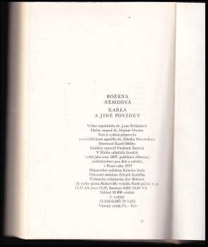 Božena Němcová: Karla a jiné povídky