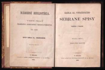Karel Alois Vinařický: Karla Al. Vinařického sebrané spisy