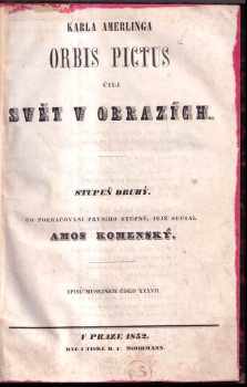 Jan Amos Komenský: Orbis Pictus, čili, Svět v obrazích