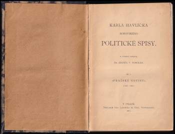 Karel Havlíček Borovský: Karla Havlíčka Borovského Politické spisy, 1. - 2. díl (1. + 2. část)