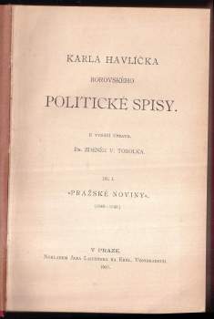 Karel Havlíček Borovský: Karla Havlíčka Borovského Politické spisy