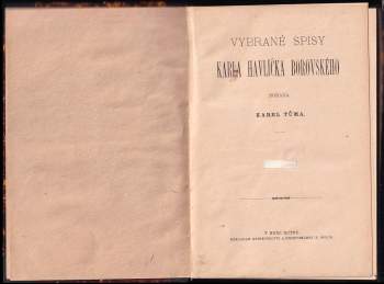 Karel Havlíček Borovský: Karla Havlíčka Borovského Vybrané spisy