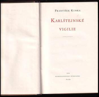 František Kubka: Karlštejnské vigilie